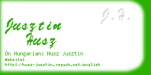 jusztin husz business card